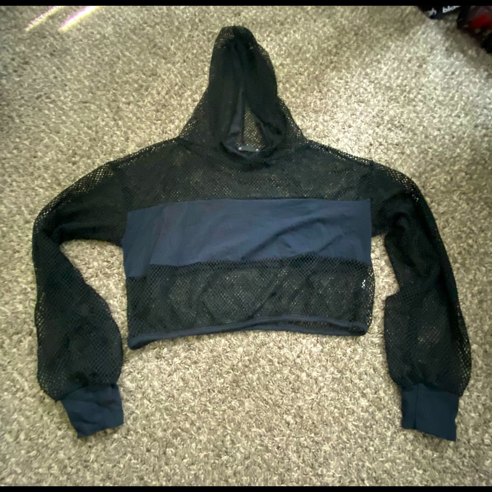 Mesh crop hoodie